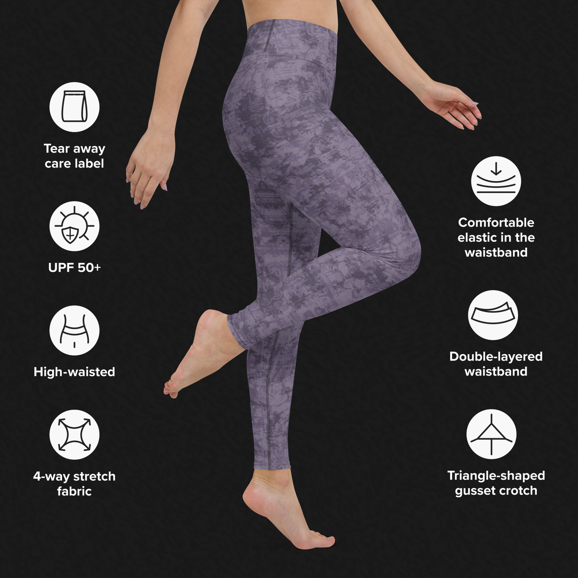 Acid wash style Yoga Leggings. Activewear by Keplove