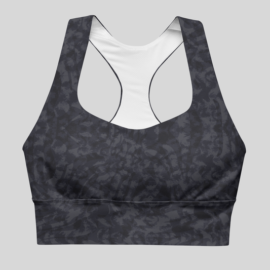 Animal Print Longline sports bra - Blue Shadow. Activewear by Keplove