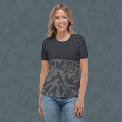 Color Block Camo Women's T-shirt - Dark Gray. Activewear by Keplove