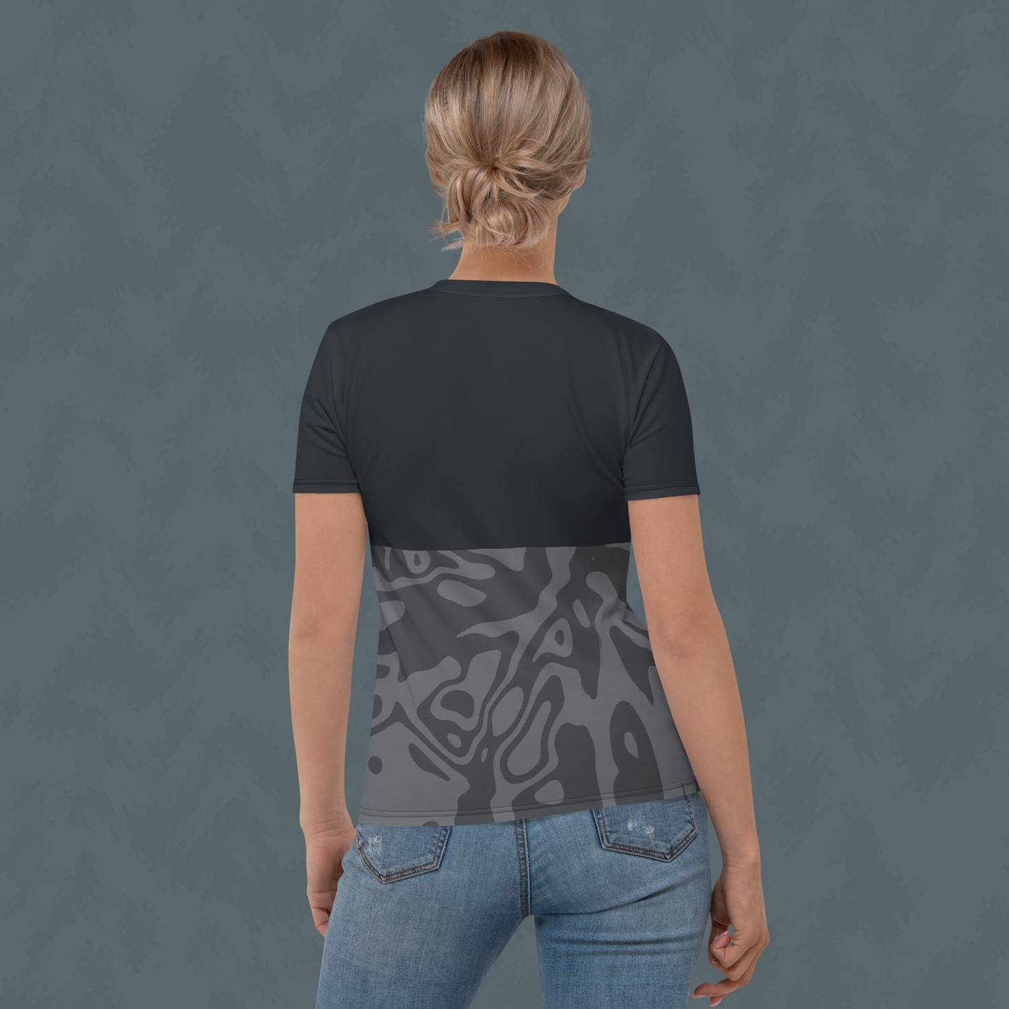 Color Block Camo Women's T-shirt - Dark Gray. Activewear by Keplove