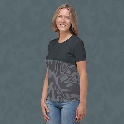 Color Block Camo Women's T-shirt - Dark Gray. Activewear by Keplove