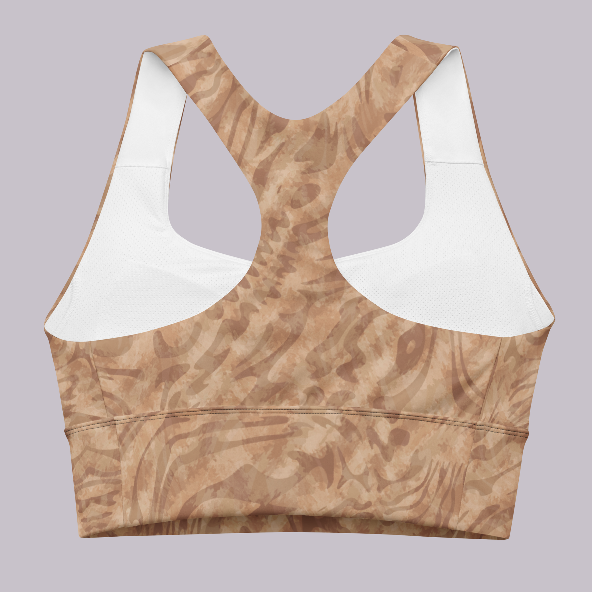 Desert Pattern Longline sports bra. Activewear by Keplove