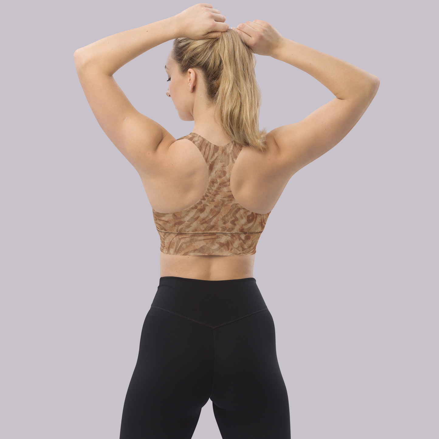 Desert Pattern Longline sports bra. Activewear by Keplove