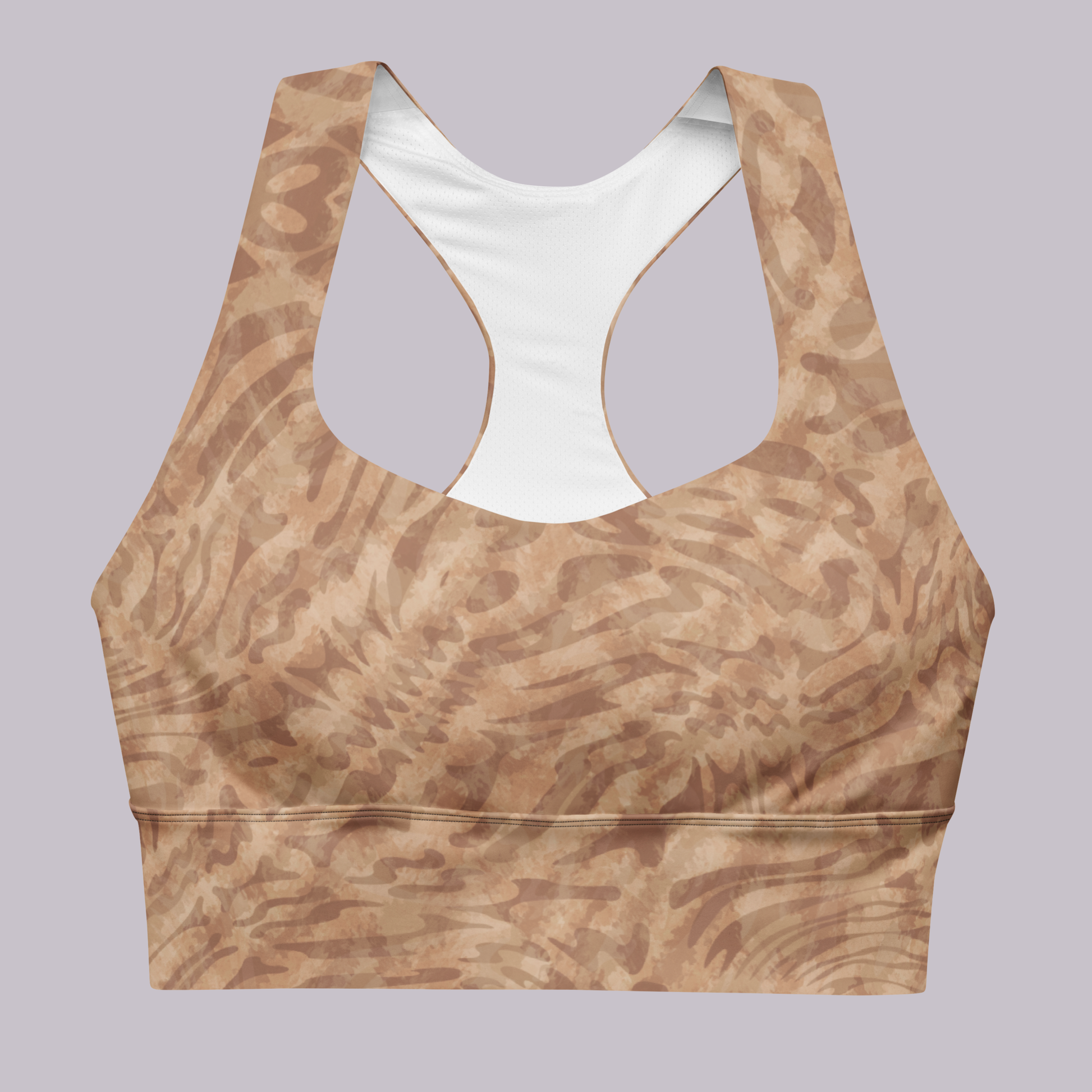 Desert Pattern Longline sports bra. Activewear by Keplove