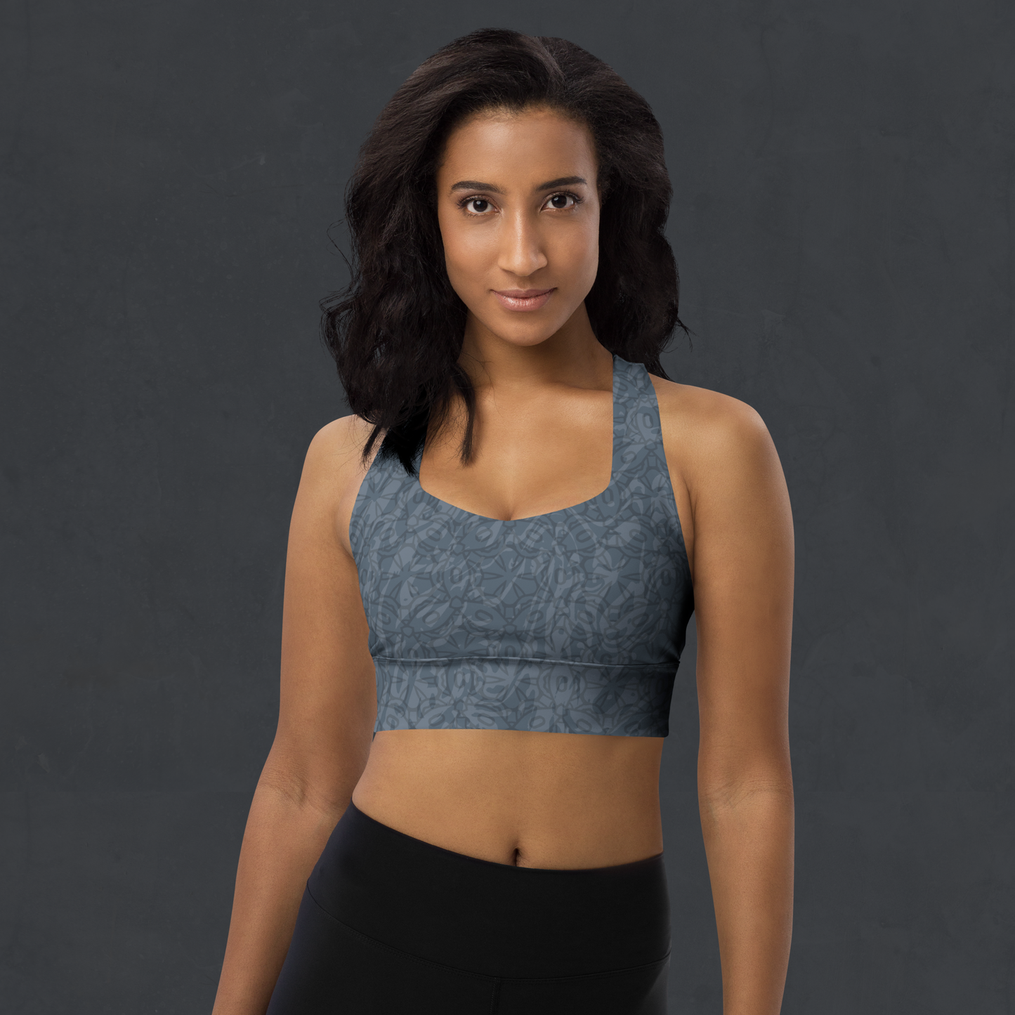 Floral Pattern Longline sports bra. Activewear by Keplove