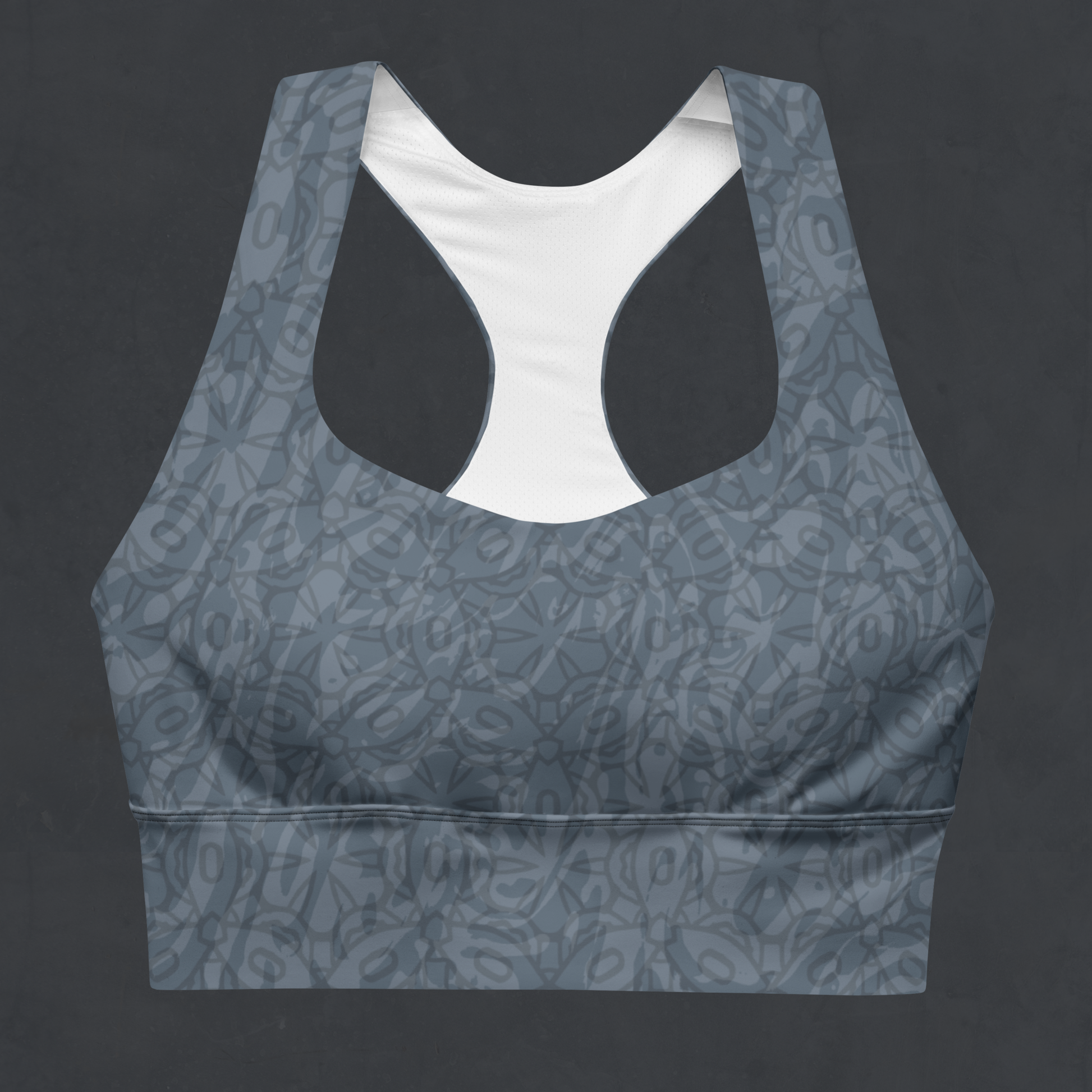 Floral Pattern Longline sports bra. Activewear by Keplove