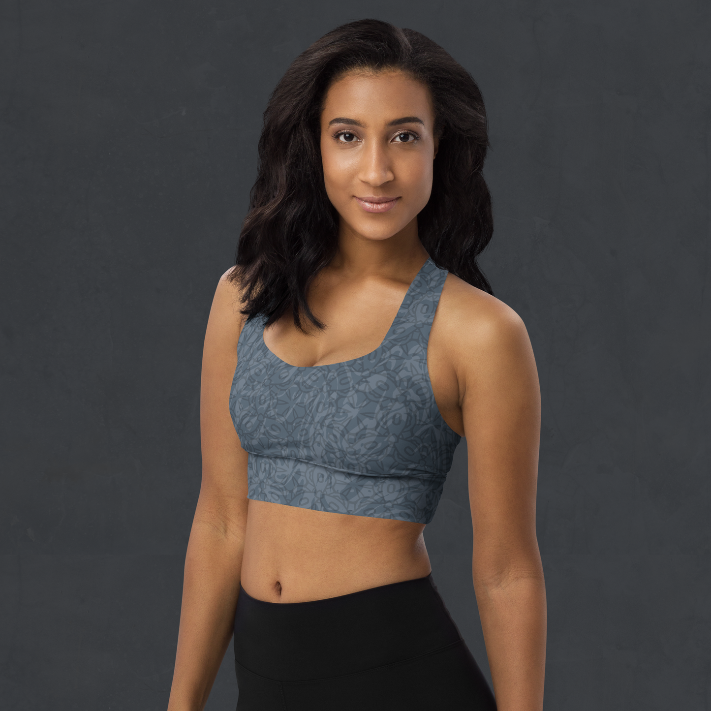 Floral Pattern Longline sports bra. Activewear by Keplove