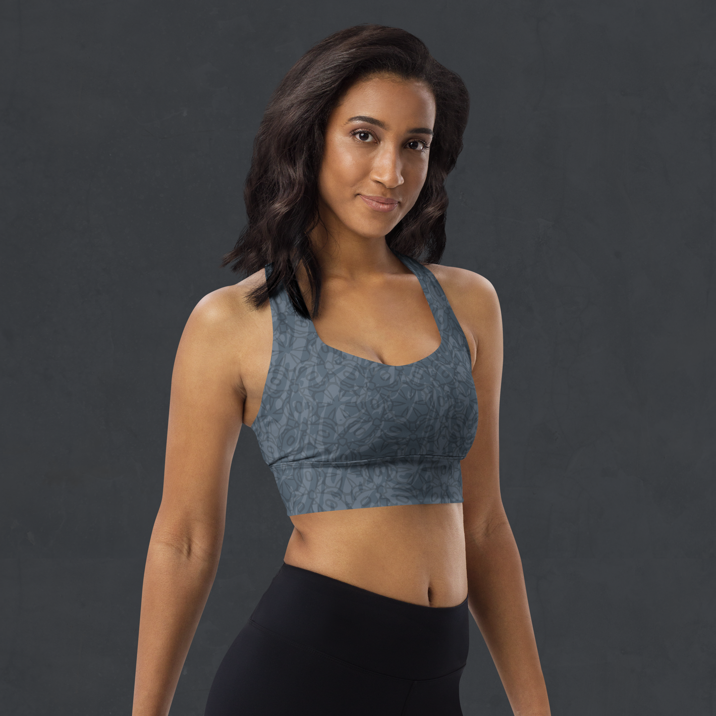 Floral Pattern Longline sports bra. Activewear by Keplove