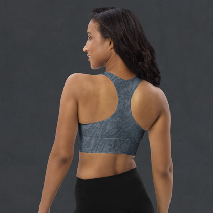 Floral Pattern Longline sports bra. Activewear by Keplove