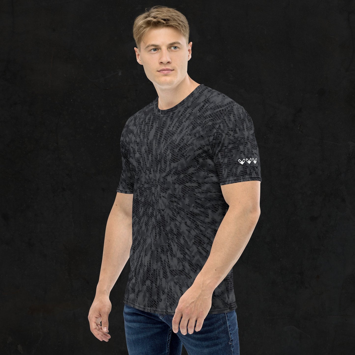 Geometric Tie Dye Men's t-shirt - Black. Activewear by Keplove