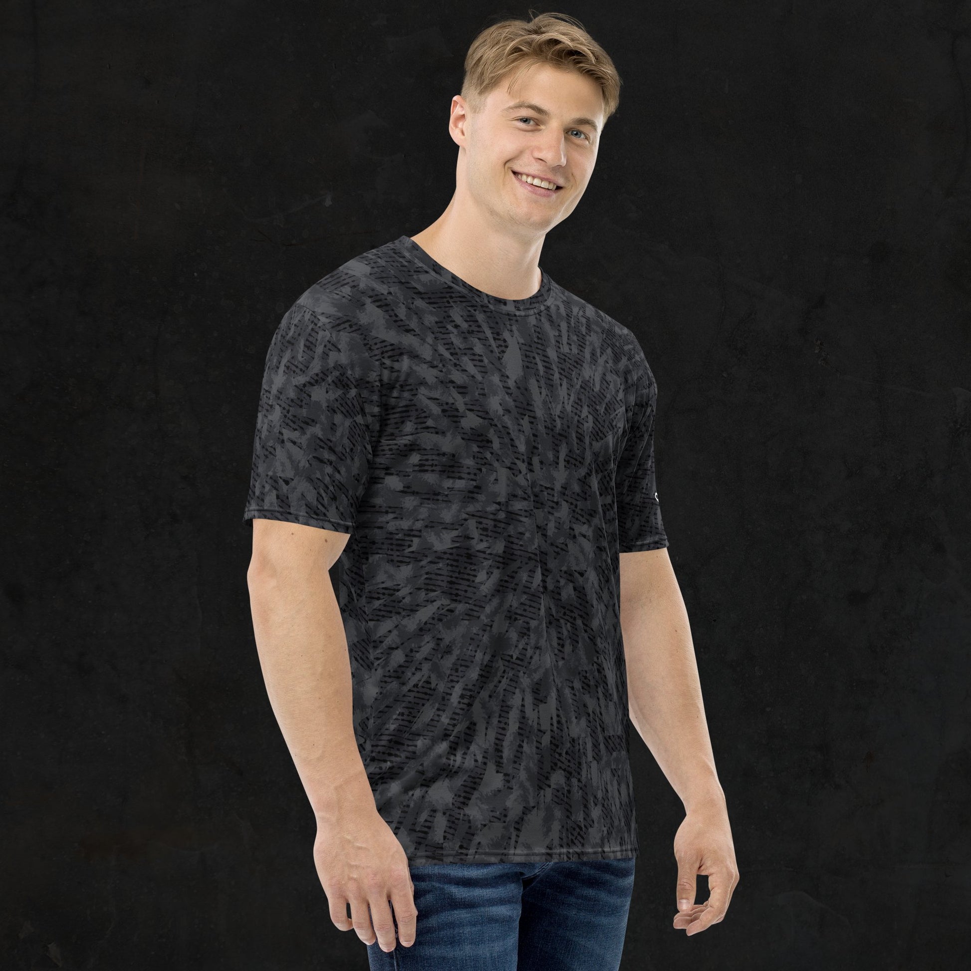 Geometric Tie Dye Men's t-shirt - Black. Activewear by Keplove