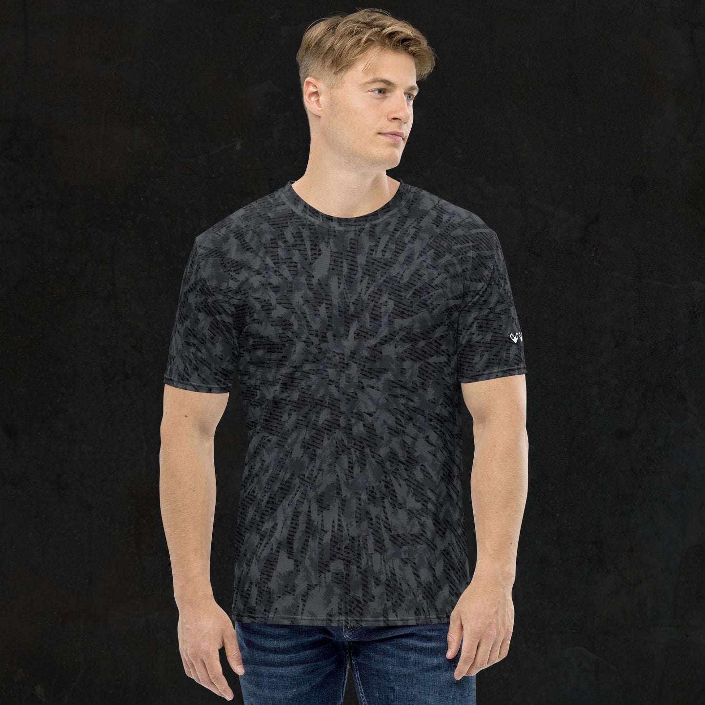 Geometric Tie Dye Men's t-shirt - Black. Activewear by Keplove