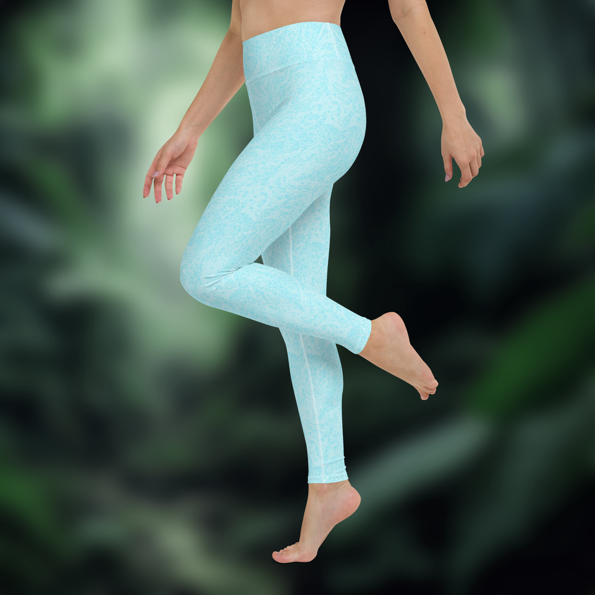 Ice Blue Pattern Yoga Leggings. Activewear by Keplove