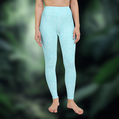 Ice Blue Pattern Yoga Leggings. Activewear by Keplove