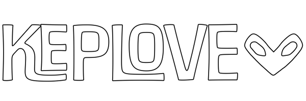 Playful Keplove clothing logo with morphed text that has plants growing on the letters