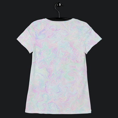 Pastel Swirls Women's Athletic T-shirt. Activewear by Keplove