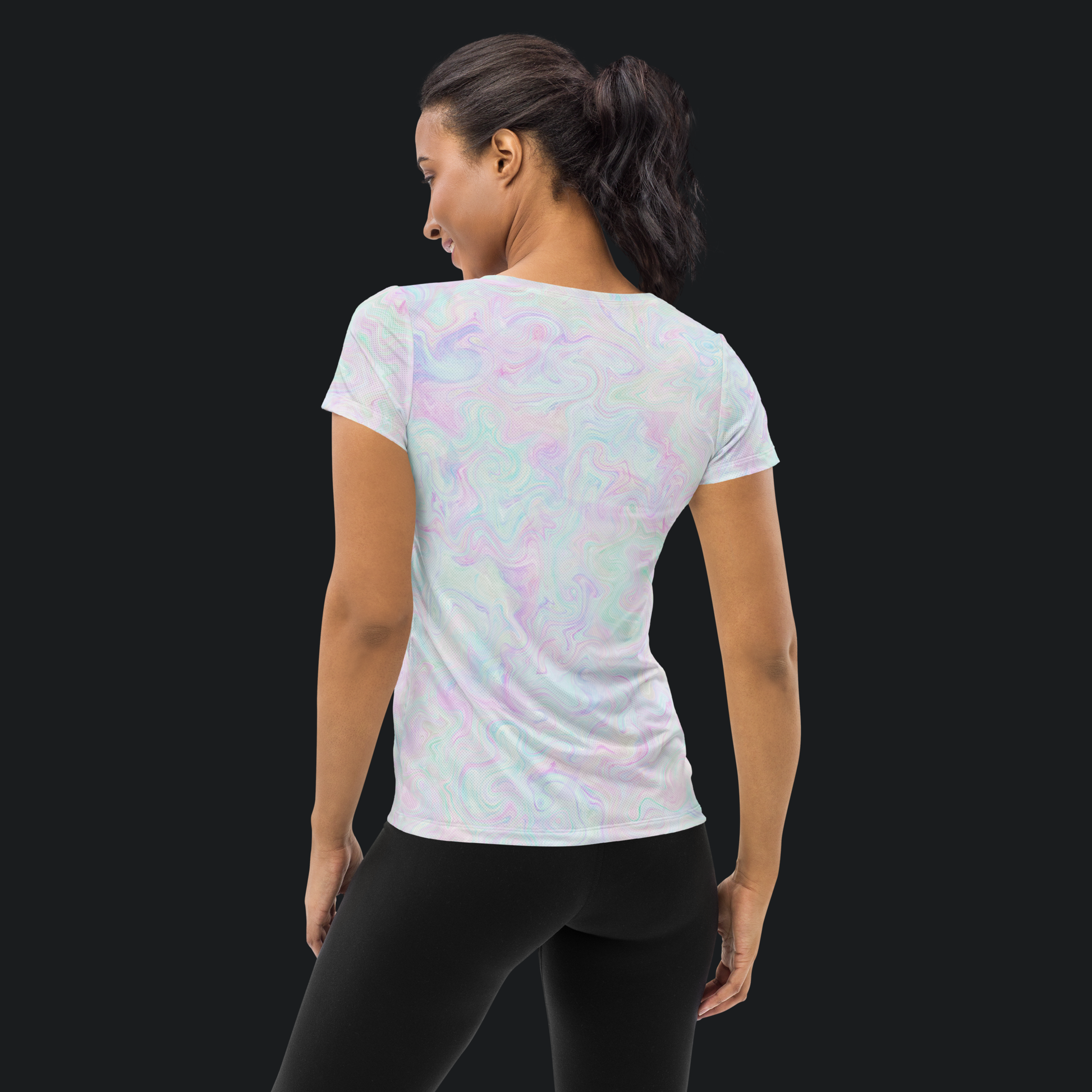 Pastel Swirls Women's Athletic T-shirt. Activewear by Keplove