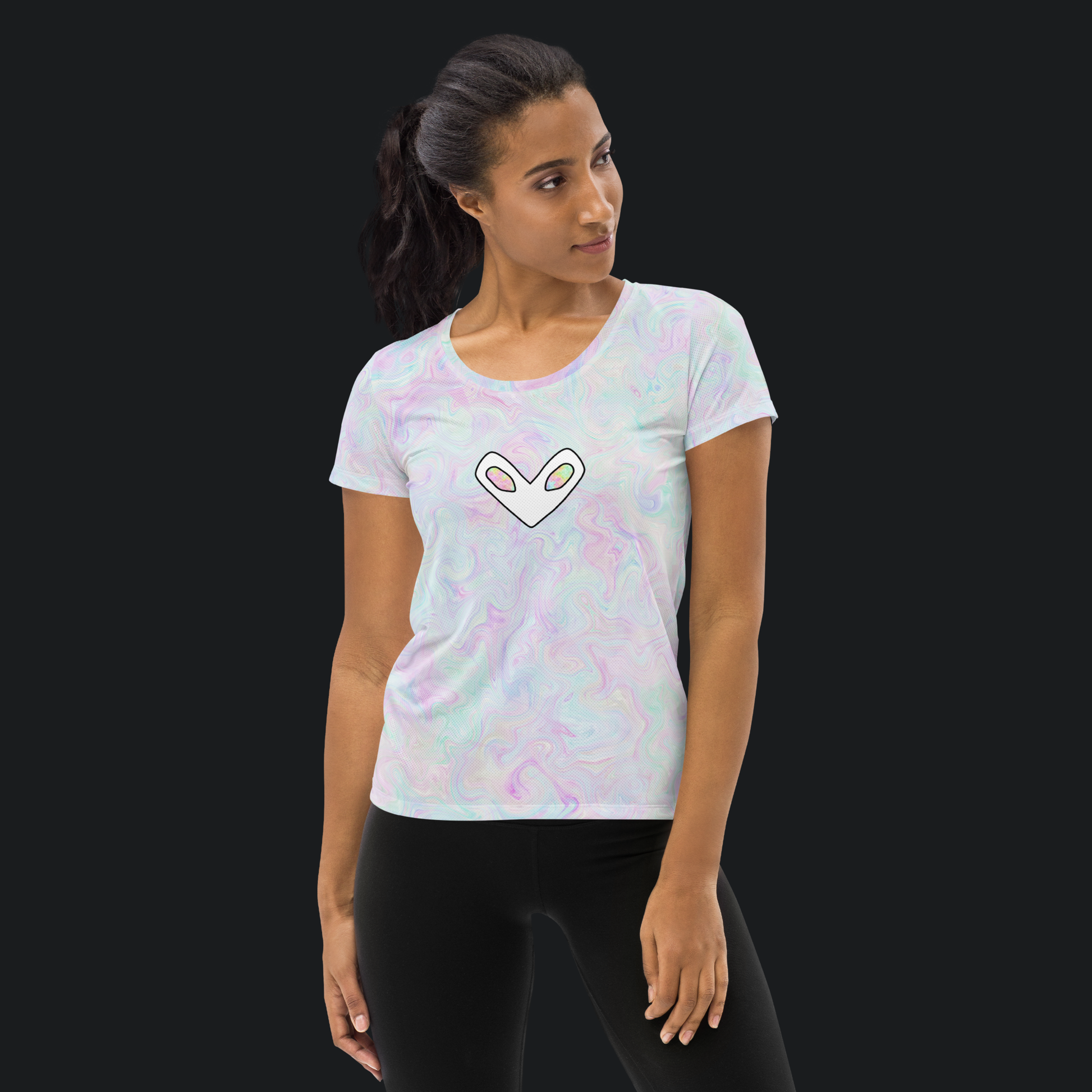 Pastel Swirls Women's Athletic T-shirt. Activewear by Keplove