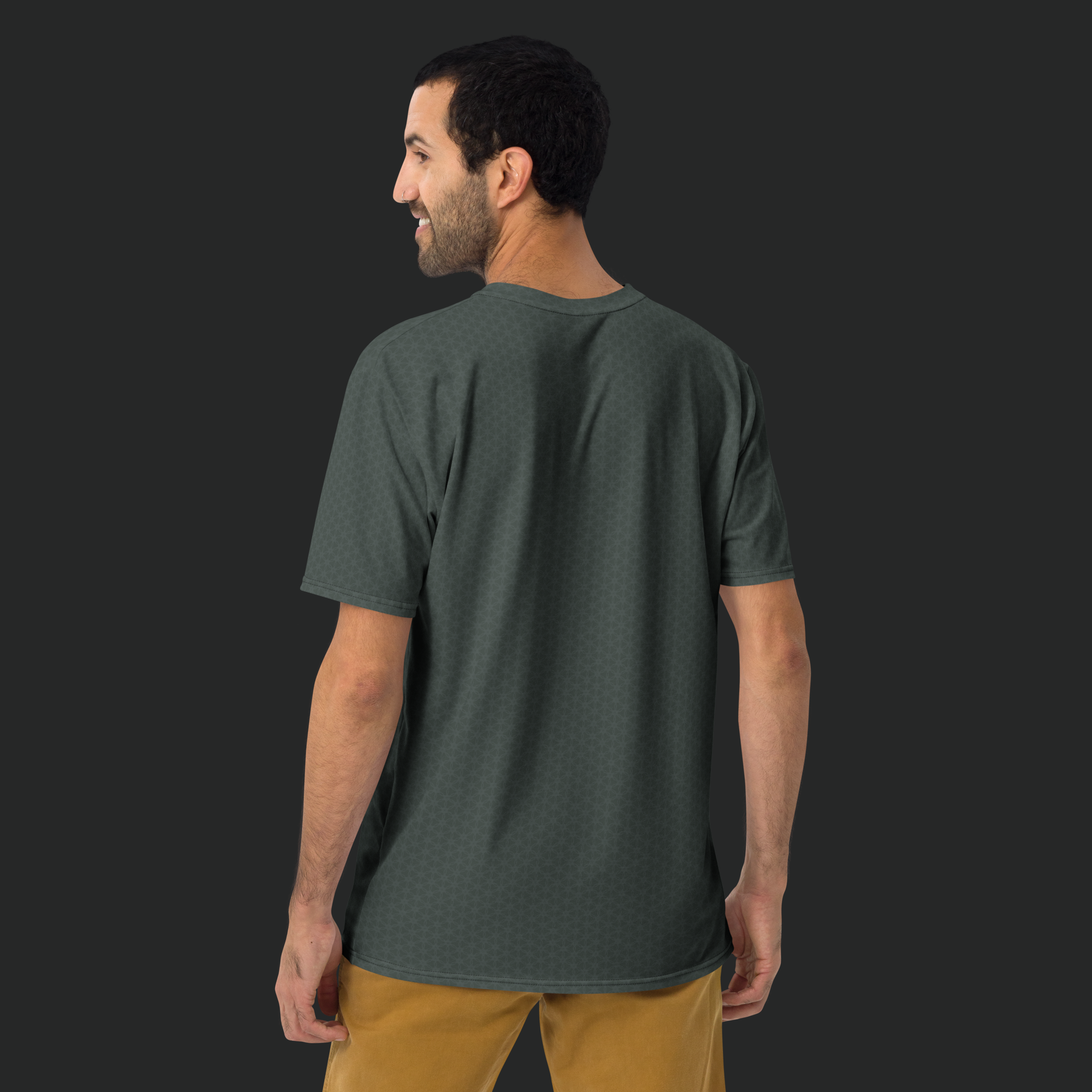 Seed of Life Men's t-shirt - Olive green pattern. Activewear by Keplove