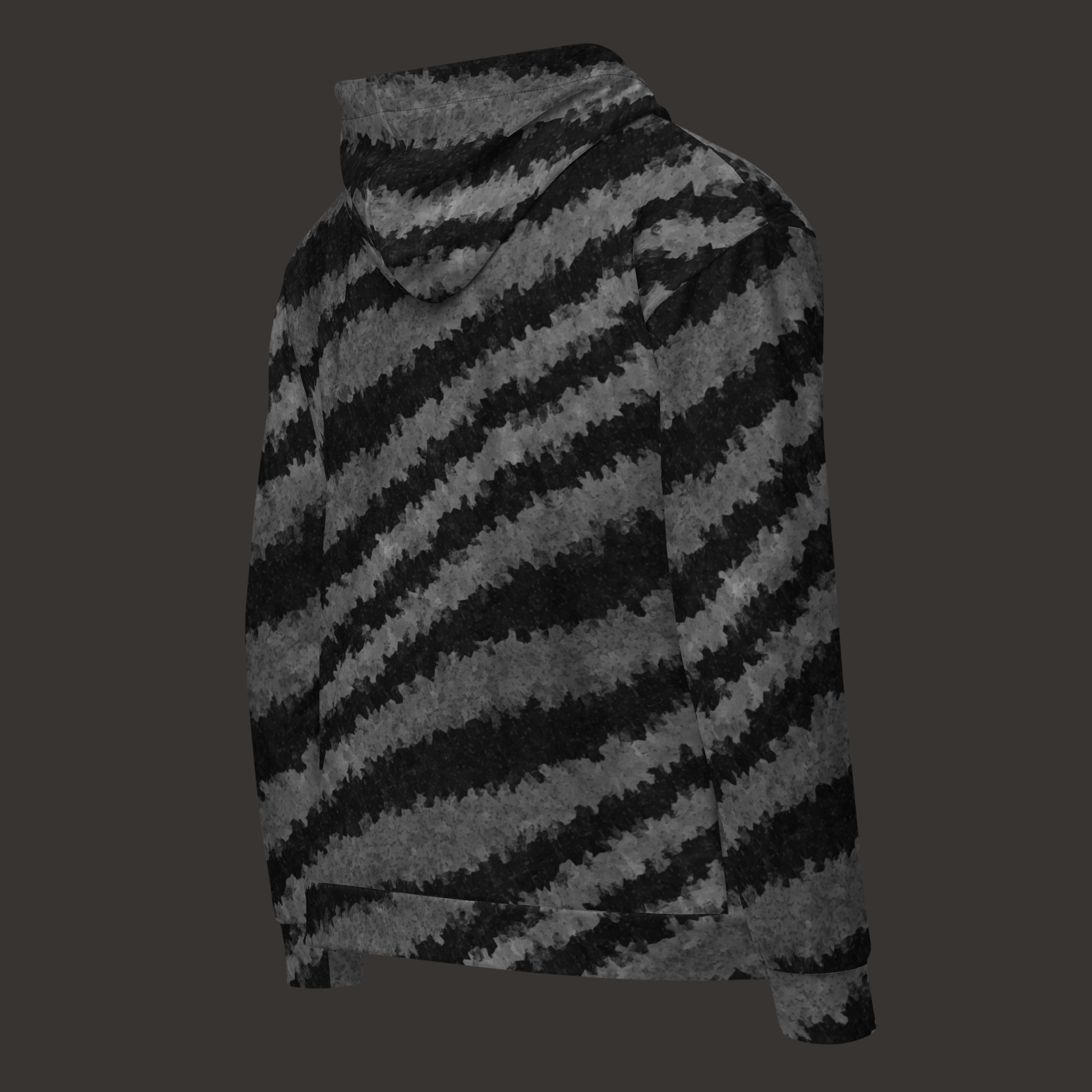 Shadow Zebra Pattern - Unisex zip hoodie. Activewear by Keplove