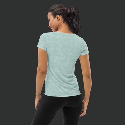 Tech Pattern Women's Athletic T-shirt - Turquoise. Activewear by Keplove