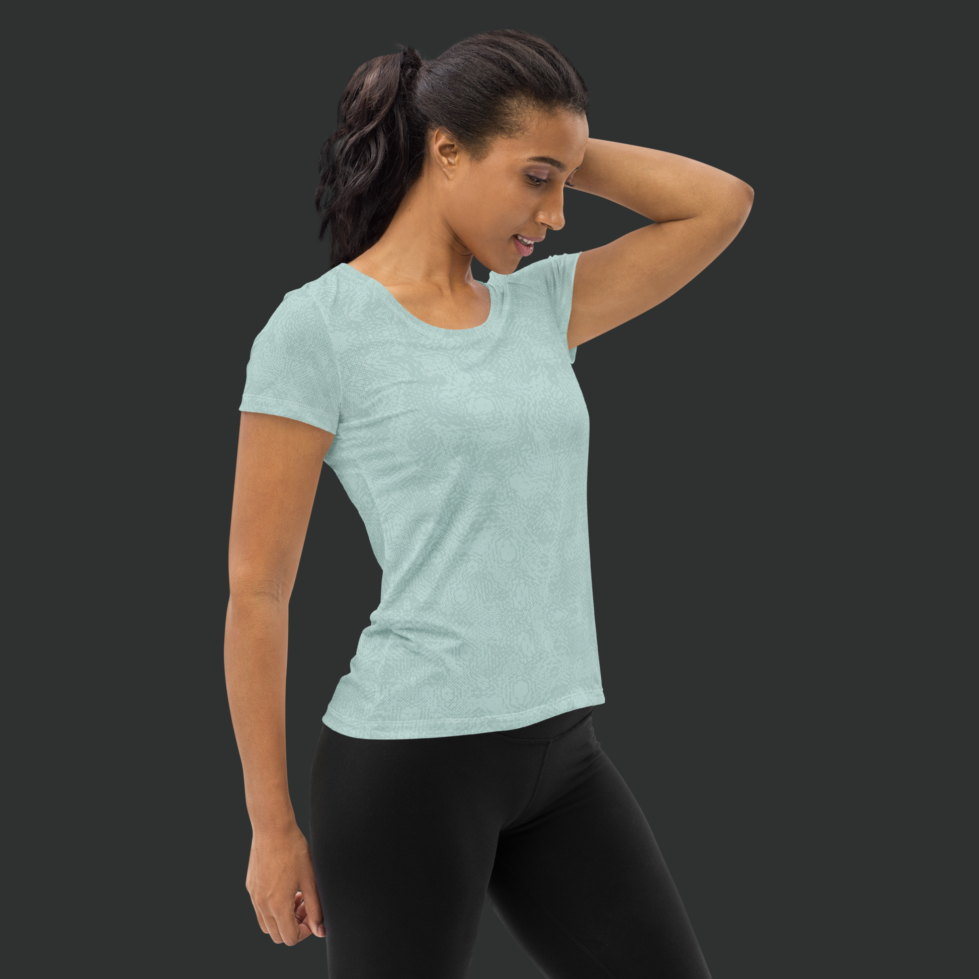 Tech Pattern Women's Athletic T-shirt - Turquoise. Activewear by Keplove