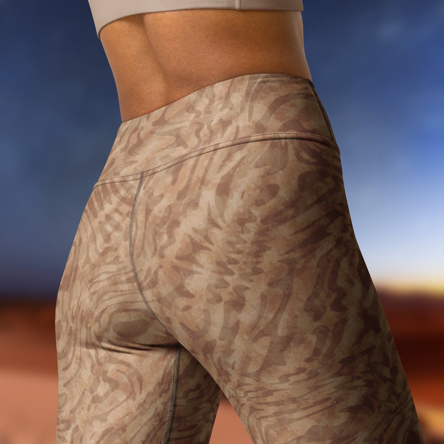 Tiger pattern full print Yoga Leggings - desert. Activewear by Keplove