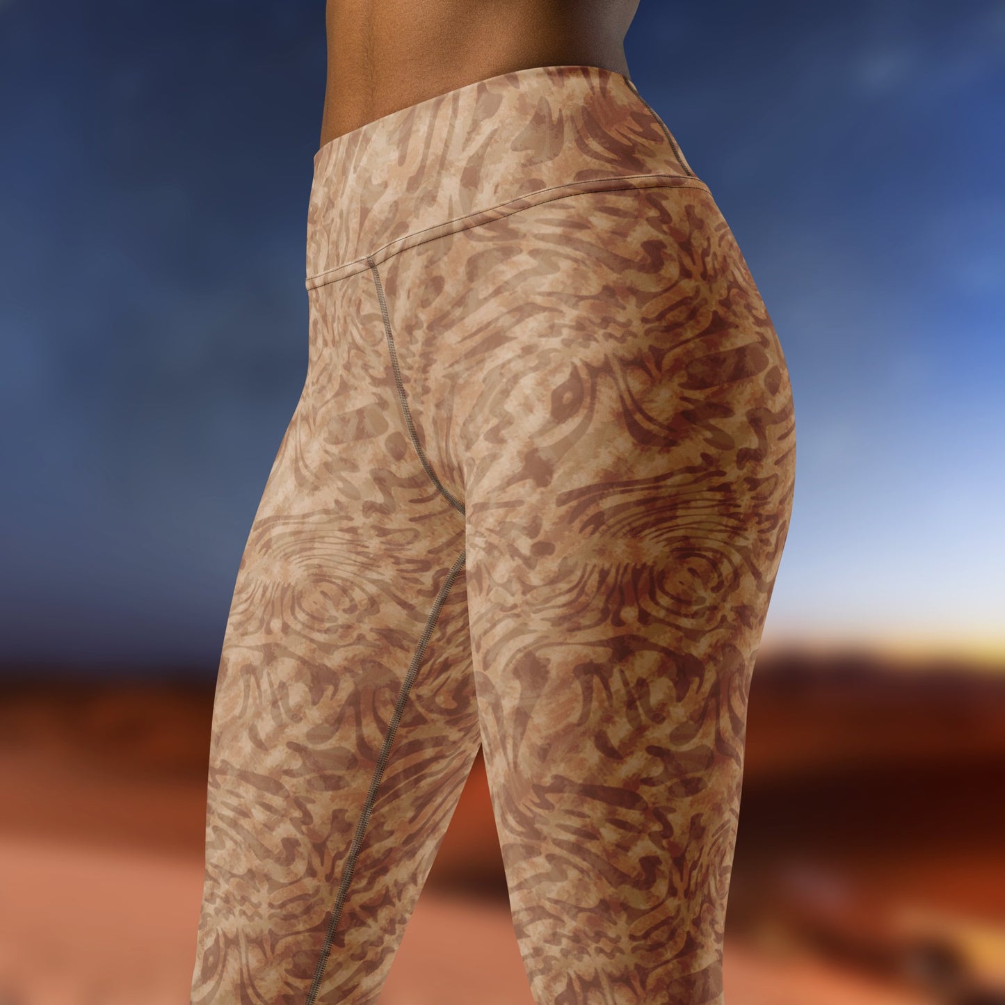 Tiger pattern full print Yoga Leggings - desert. Activewear by Keplove