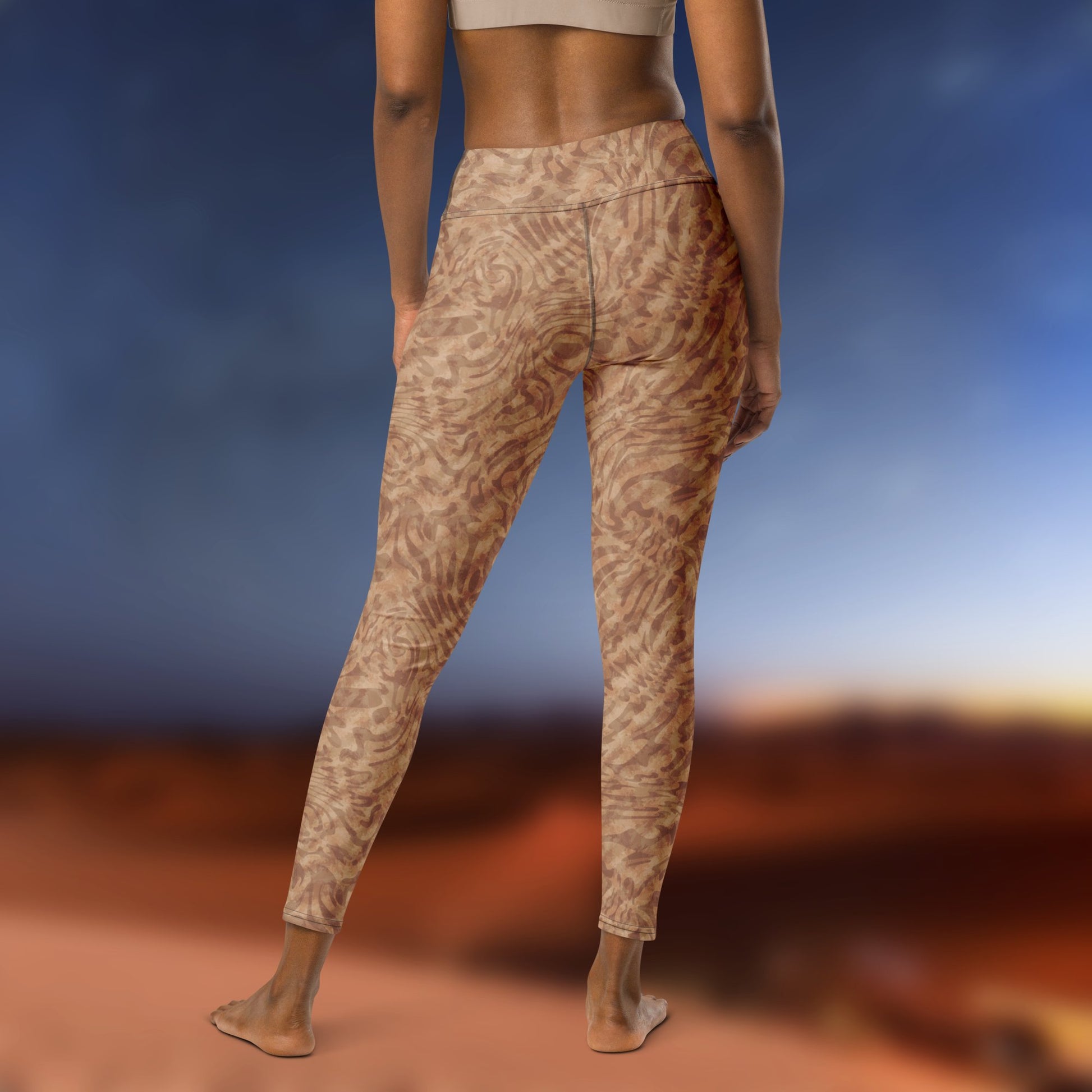 Tiger pattern full print Yoga Leggings - desert. Activewear by Keplove