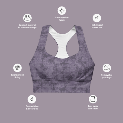 Violet Longline sports bra. Activewear by Keplove